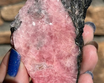 Rhodochrosite Lapidary Slab natural stone not polished for cabbing