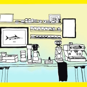 Carte postale personnalisée de café-bar