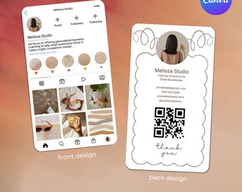 Instagram Style Business Card Template: Modern Neutral Design (Canva Editable)