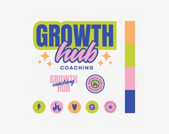 Editable Logo Design Template Canva Logo DIY Branding Kit Premade Logo Design Bold Retro Logo Custom Boutique Coaching Logo - GH-LK