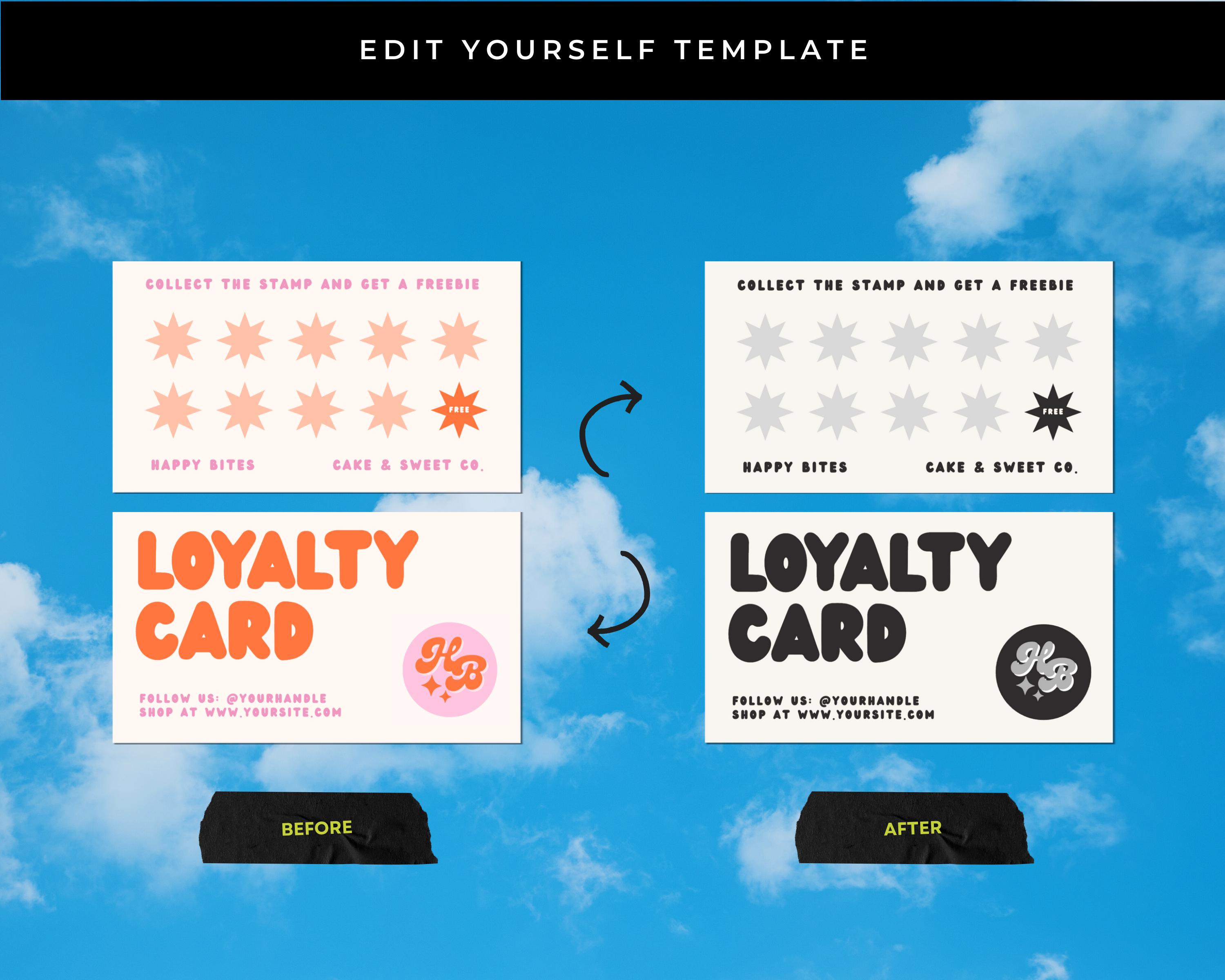 Editable Loyalty Card Template for Small Business Templates Editable ...