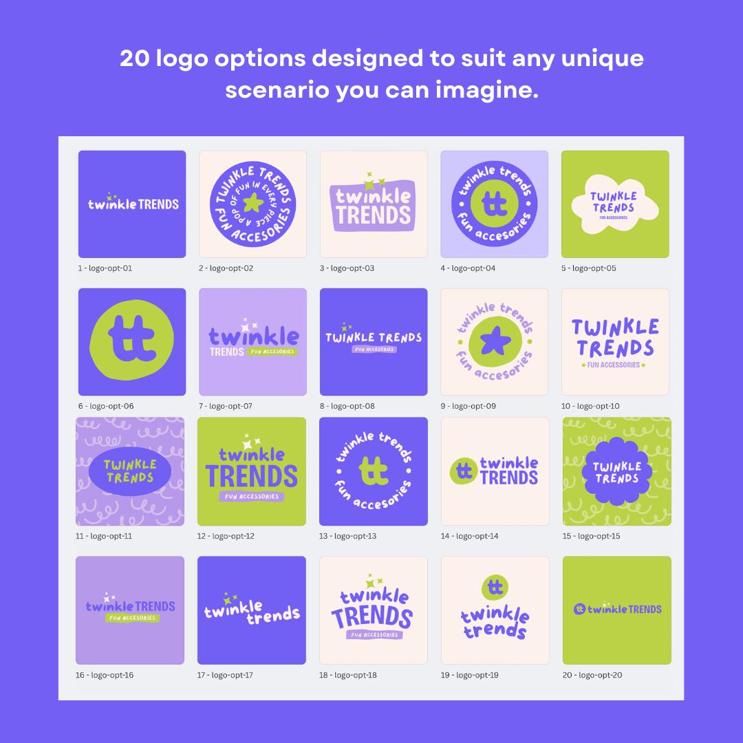 Colorful Logo Editable Template in Canva, Fun Brand Design for Small ...