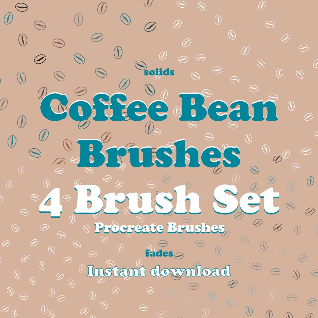 Coffee Bean Procreate Brush / Procreate Stamp 4 Brush Set Made for