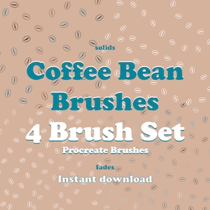 Coffee Bean Procreate Brush / Procreate Stamp - 4 Brush Set Made for Procreate IPad - Solid Color and Color Changing Brushes for Procreate