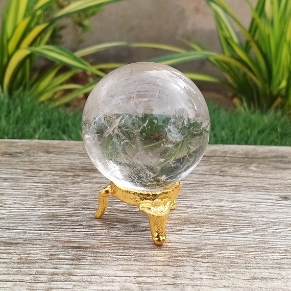 Clear Quartz Sphere Ball in Spiral Cages Earrings Clear Quartz Sphere Ball in Spiral Cages Earrings