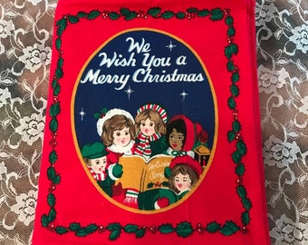 Fabric Book title"We wish you a Merry Christmas"