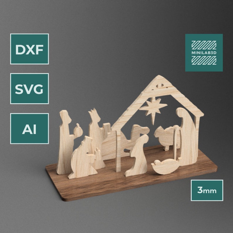 Christmas Nativity Scene Laser Cut Files DIY DXF SVG ai Etsy