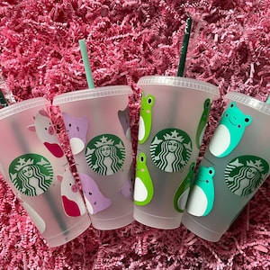 Squishmallow Cute Butterfly Cow Pig Axolotl Duck Silicone PVC Straw Topper  Straw Buddy Straw Cover for Tumbler Starbucks Stanley 