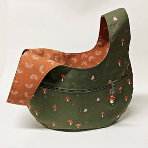Mushroom Japanese Style Knot Bag | Optional Pocket | Fun Fabrics | Fully Lined | Interfaced for Shape