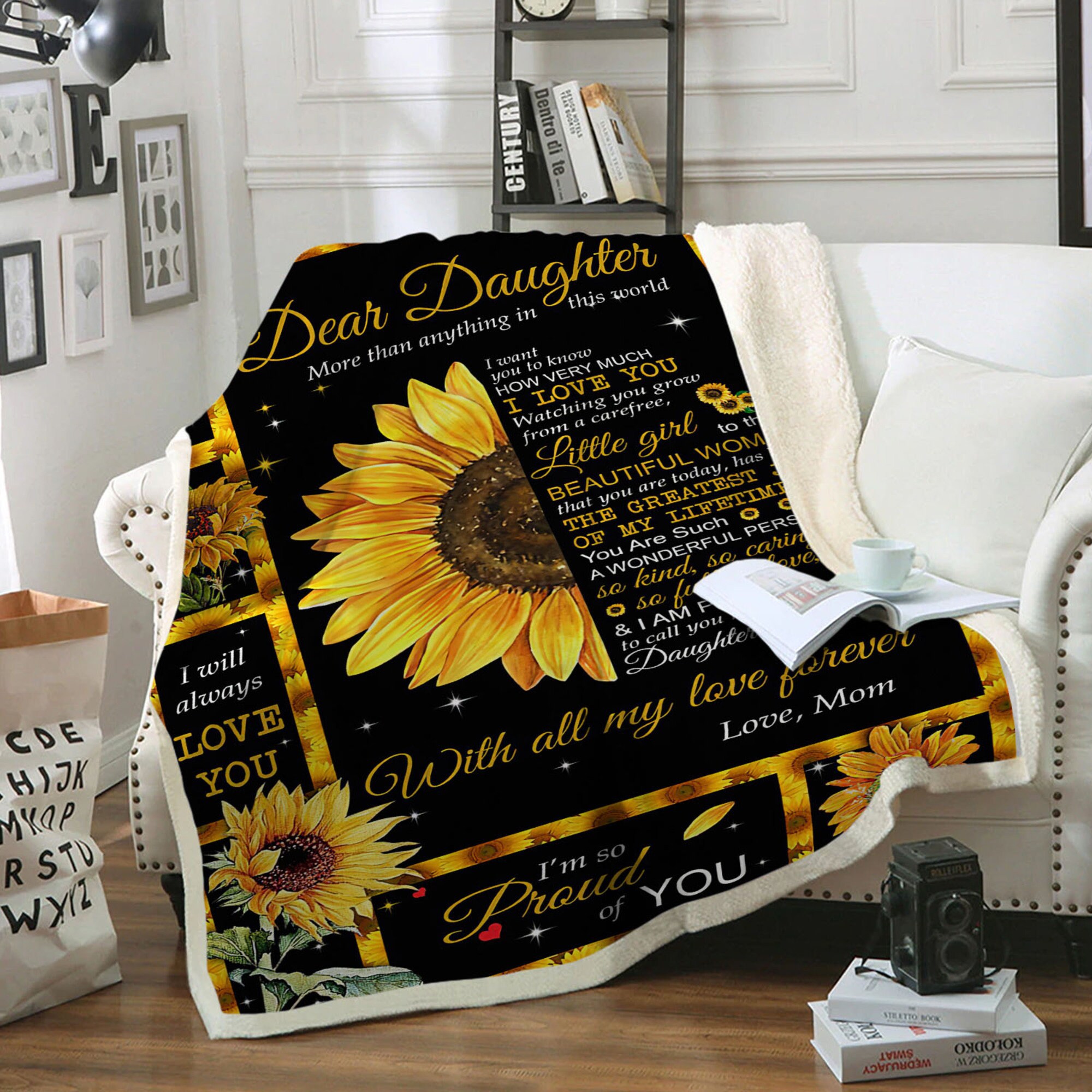 Sunflower Blanket To Daughter Gifts From Mom With All My Love Etsy