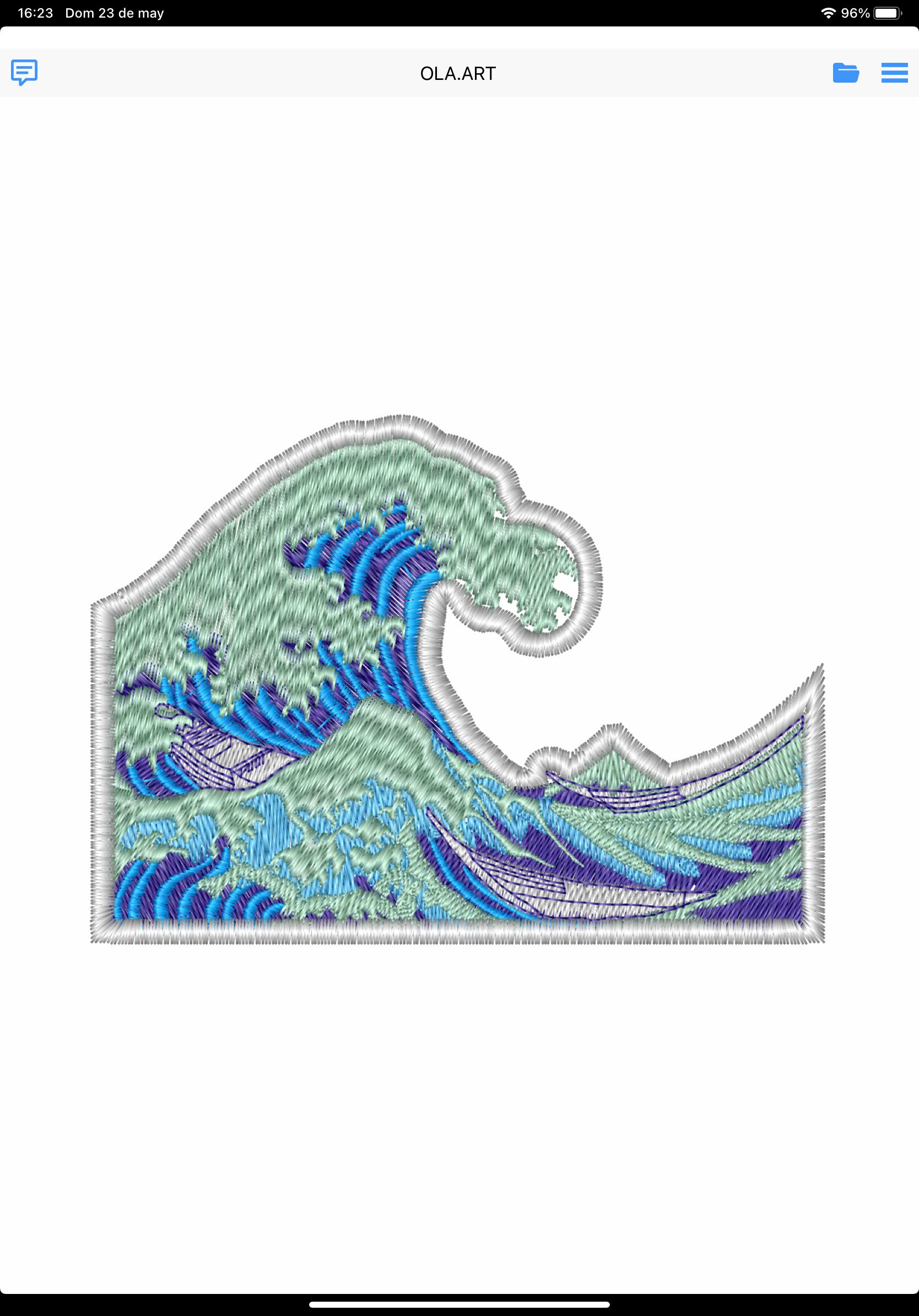 GREAT WAVE Embroidery Design Pattern Design for Embroidery Etsy