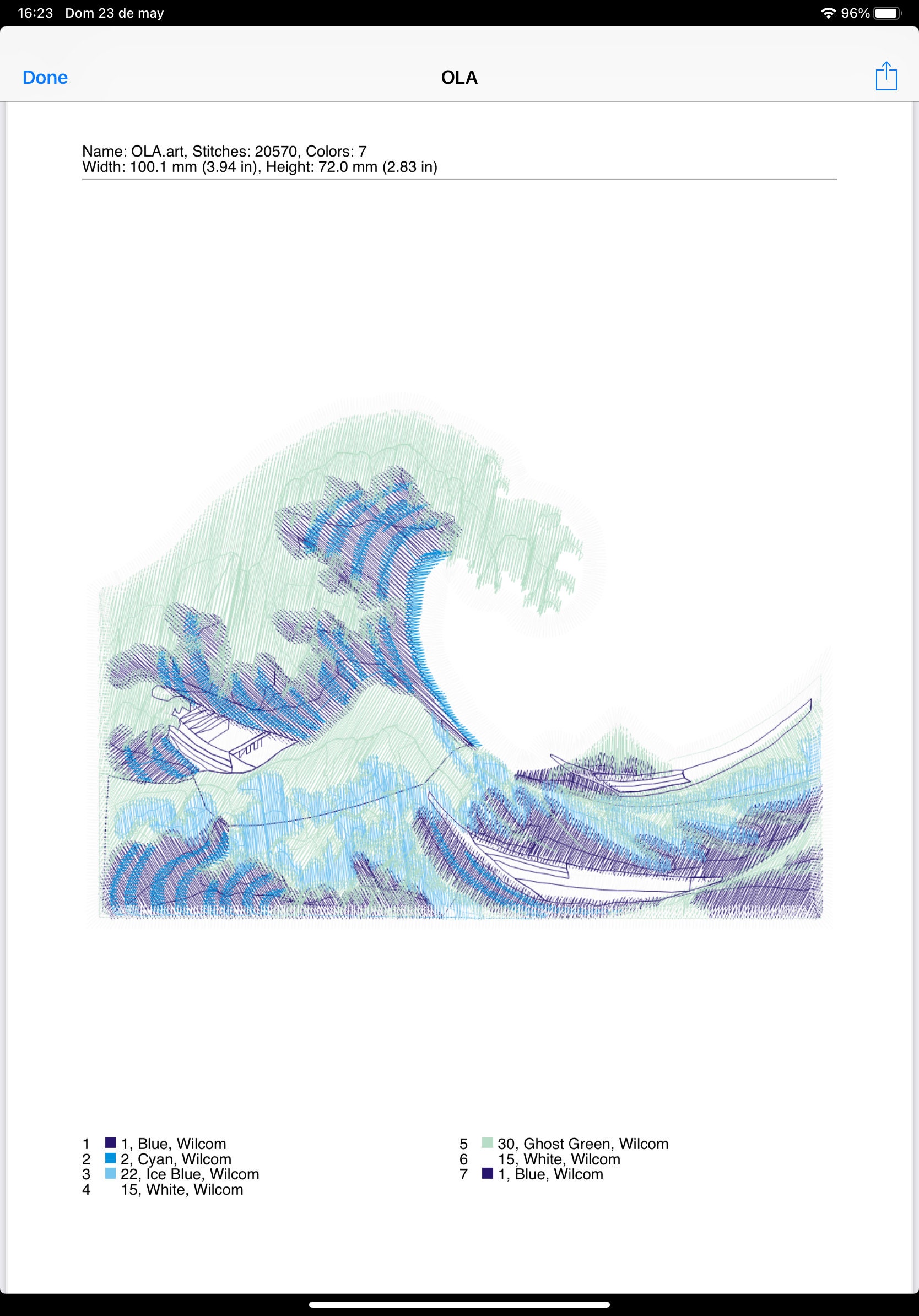 GREAT WAVE Embroidery Design Pattern Design for Embroidery Etsy