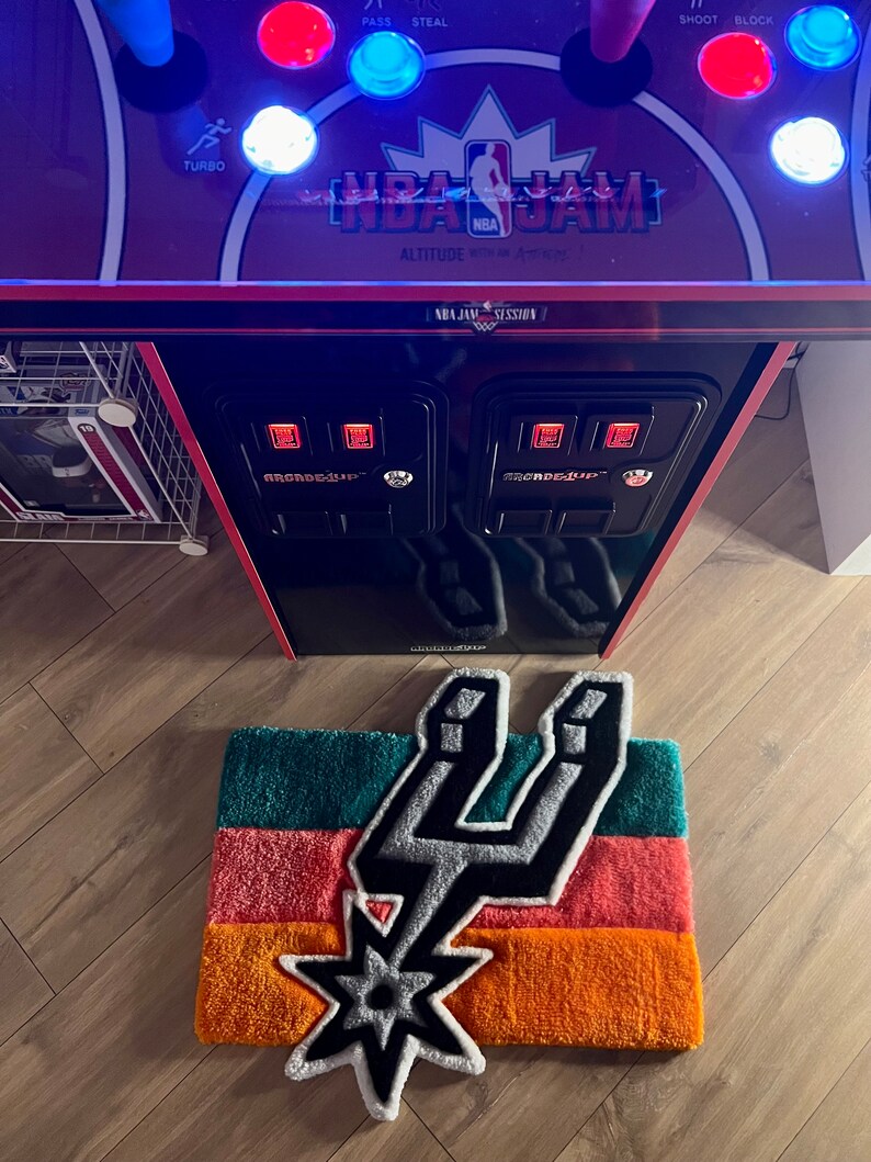 Spurs Handmade Tufted Rug Basketball - Etsy