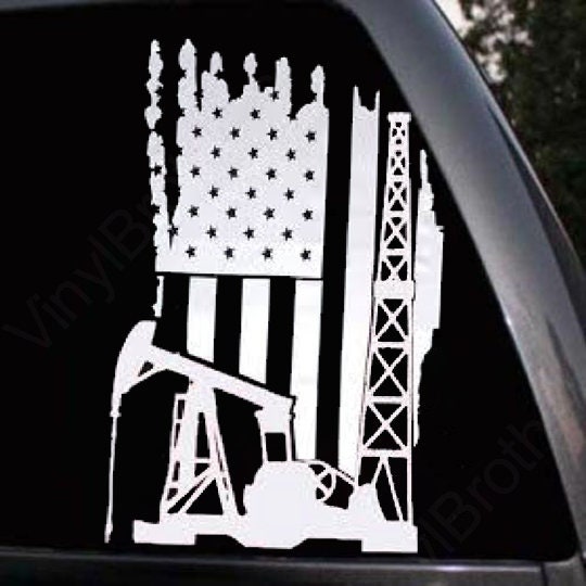 Oilfield American Flag Decal This Vehicle Graphic Can Be For Etsy