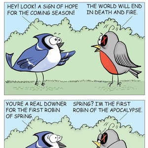 5-Pack Eerste Robin van de lente Cartoon All-Occasion Note Kaarten 5"X6,5" w / enveloppen