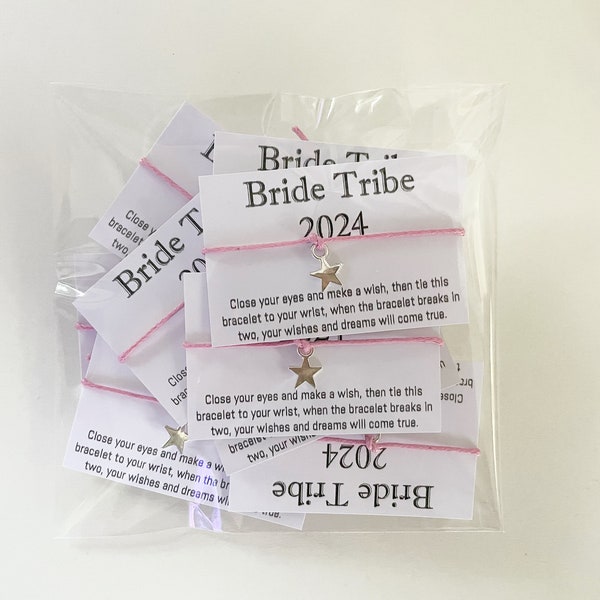 10 x 2024  Bride tribe wish bracelets, hen party favours, hen do favours, 2024 SALE