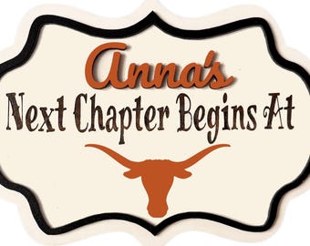 Afstudeerbord UT Next Chapter UNIVERSITY of Texas Gepersonaliseerde longhorns