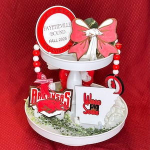 UNIVERSITY of Arkansas Signs Student Tiered tray decor Graduation