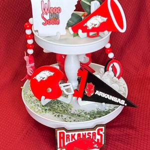UNIVERSITY of Arkansas Football Signs Tiered tray decor Graduation