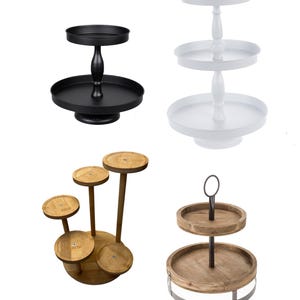 TRAYS for Tiered Tray Decor Wood White Black Metal