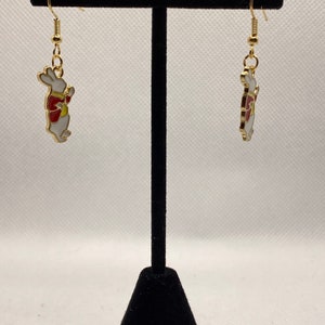 Disney Earrings, Alice in Wonderland Themed Earrings, White Rabbit Earrings, Fantasy Earrings, Disney Inspired Earrings