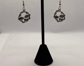 Mushroom Pendant Earrings, Fairycore Earrings, Lesbian Earrings, Cottagecore Earrings, Nature Inspired,