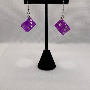 Retro Translucent Dice Earrings, DnD, Dungeons and Dragons, Geeky Earrings, Gamer Jewelry, Unique Jewelry, Fantasy