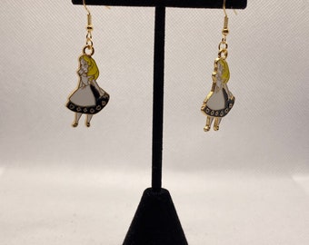 Alice in Wonderland Themed Earrings, Alice Earrings, Fantasy Earrings, Disney Inspired Earrings