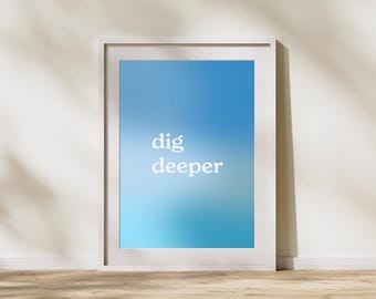 Arte de pared con degradado imprimible, descarga digital instantánea, impresión, tipografía, minimalista, retro