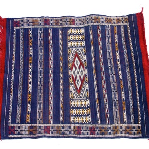 Small Blue Moroccan Accent Rug