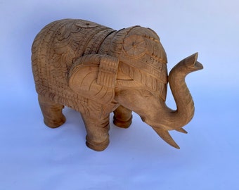 Wood Elephant Statue