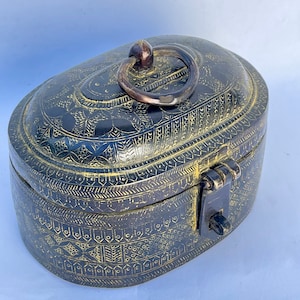 Decorative Engraved Brass Box