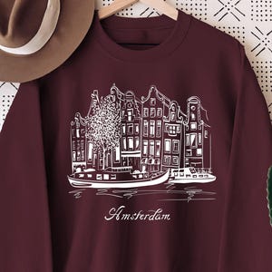 Amsterdam Sweatshirt, Amsterdam Travel Hoodie, Amsterdam Netherlands, City Travel Shirt, Amsterdam Gift Shirt, Vacation Sweatshirt