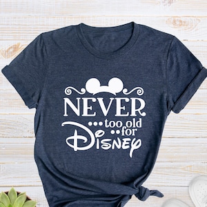 Never Too Old For Disney Shirt, Family Matching Shirt, Vacation Shirt, Amusement Park Theme Shirt, Family Amusement Park T-Shirt, Fun Shirt