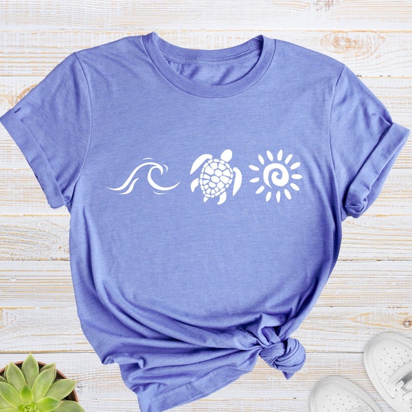 Wave Turtle Sun Shirt, Beach Shirt, Summer Trip Shirts, Family Vacation T-Shirt, Family Vacation Gift, Summer Vacation Tee, Beach Life Tee
