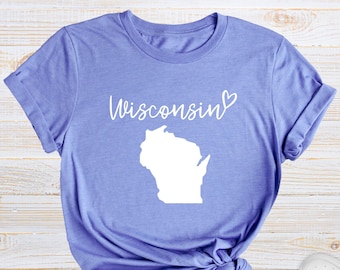 Wisconsin State Map T-Shirt, Home State Pride