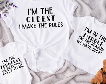 Funny Sibling Rules Shirt, Matching Family Shirts