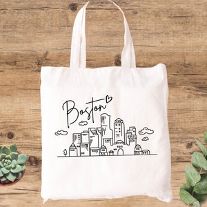 Boston Tote Bag, Boston Gift, City Travel Tote Bag, Boston State Trip Tote Bag, Boston Lover Gift, Canvas Tote Bag, Zippered Tote Bag