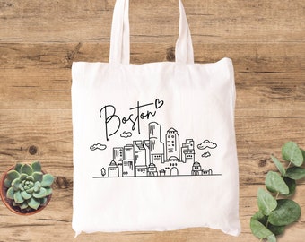 Boston Tote Bag, Boston Gift, City Travel Tote Bag, Boston State Trip Tote Bag, Boston Lover Gift, Canvas Tote Bag, Zippered Tote Bag