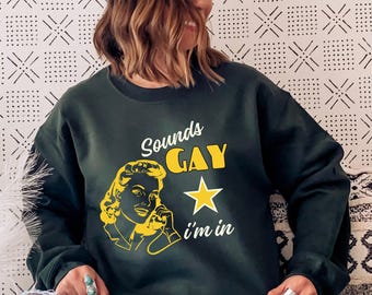 Sounds Gay I'm In Sweatshirt: Funny Pride Month Hoodie