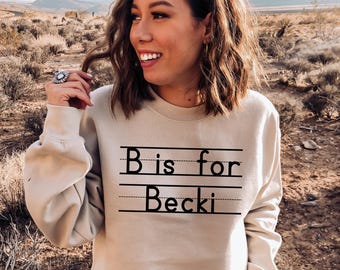 Personalized Alphabet Sweatshirt: Custom Name, Back to School Hoodie