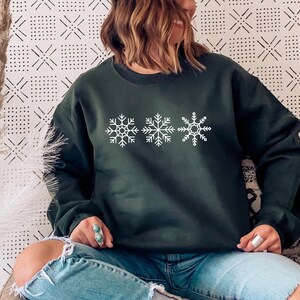 Christmas Snowflake Sweatshirt, Women's Winter Sweatshirt image 3
