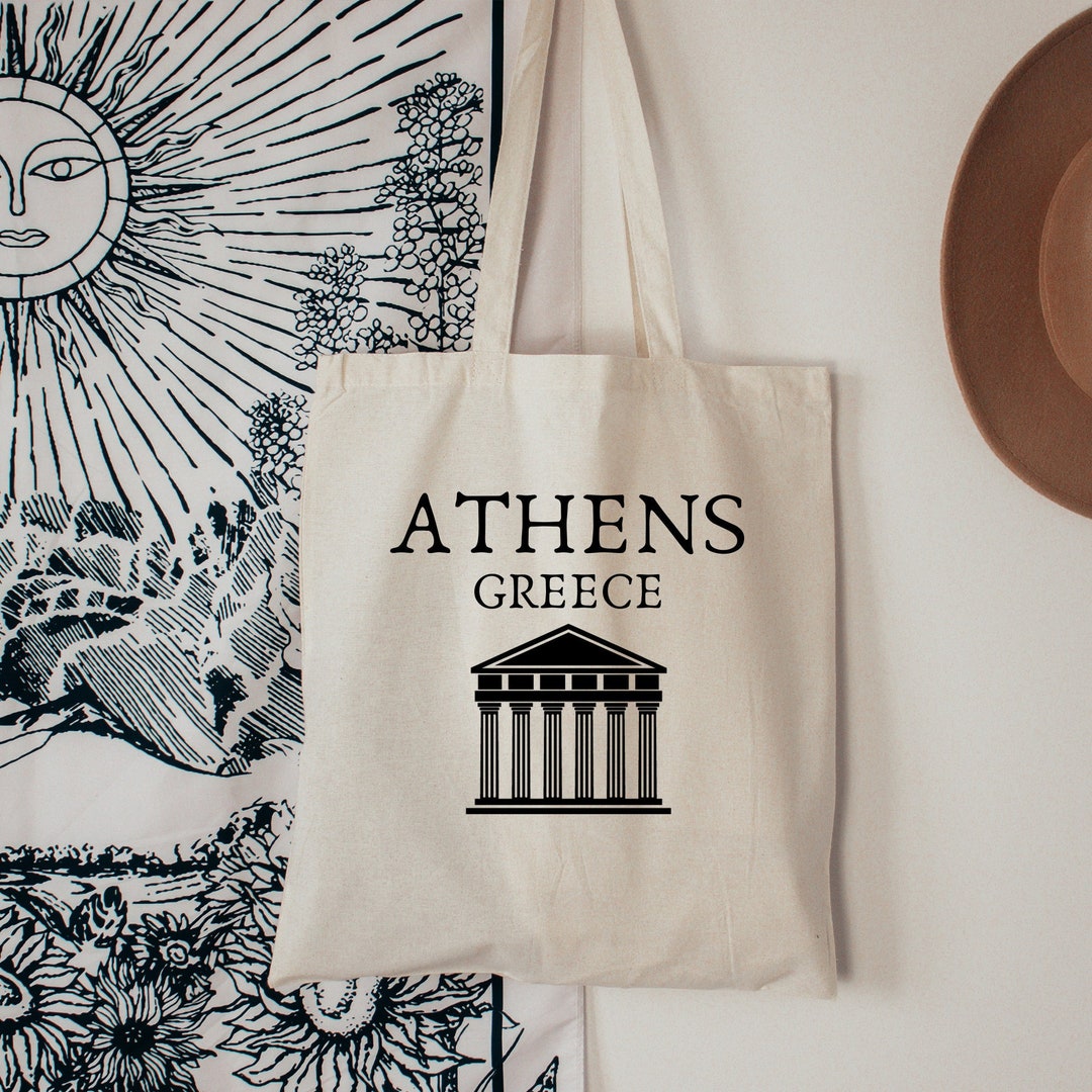 Athens Greece Tote Bag Greece Gift Bag Athens Trip Tote Bag Etsy
