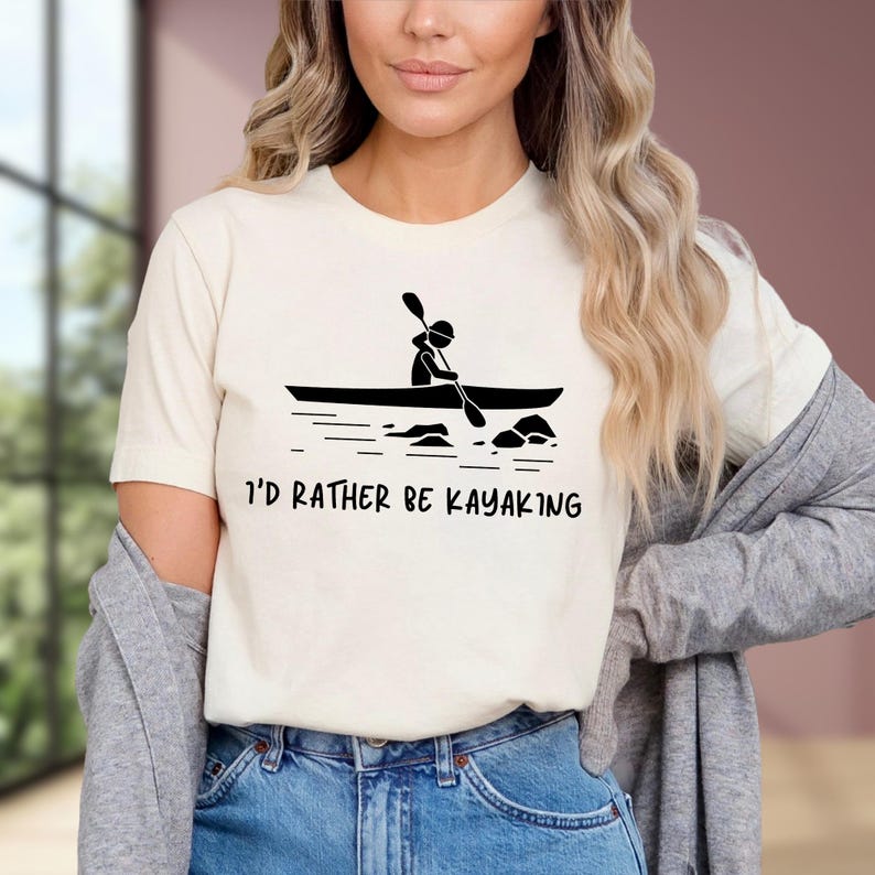 I'd Rather Be Kayaking Shirt - Camping and Paddle Life Tee, Kayak Lover Gift image 5