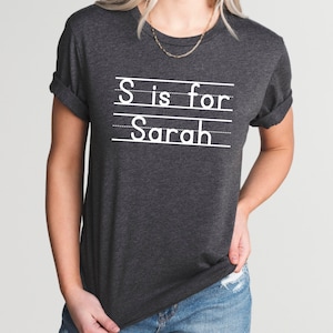 Custom Alphabet Shirt, Personalized Name Tee image 2