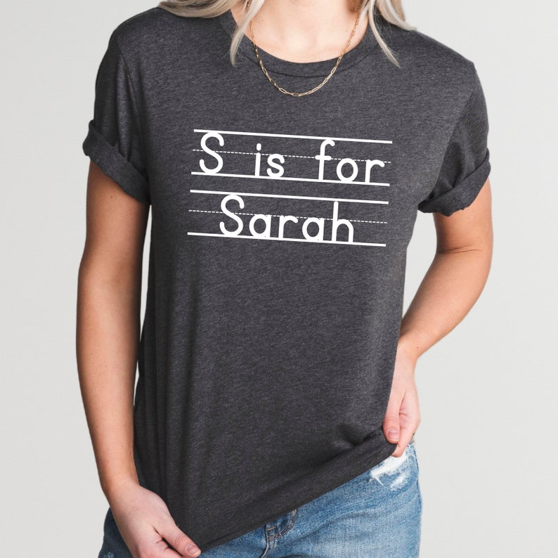 Custom Alphabet Shirt, Personalized Name Tee image 2