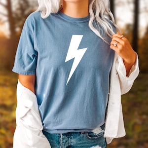 Comfort Colors Lightning Bolt Shirt: Storm Graphic Tee