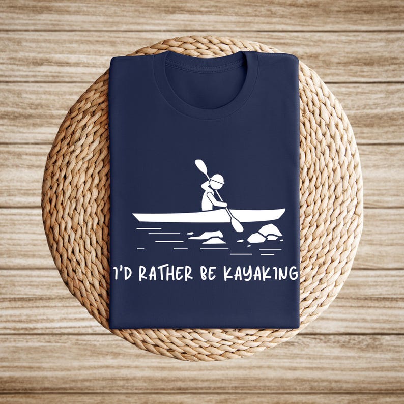 I'd Rather Be Kayaking Shirt - Camping and Paddle Life Tee, Kayak Lover Gift image 6