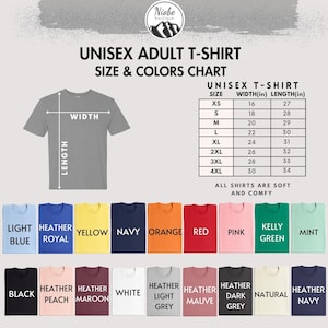 an image of a t - shirt sizes chart