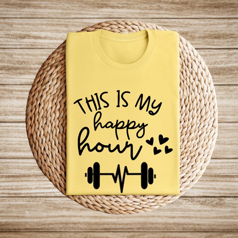 This Is My Happy Hour Shirt, Women Workout Tee, Women Gym Shirt, Fitness Shirt, Workout Gift, Women Gift Tee, Happy Shirt, Gym Clothes bild 7